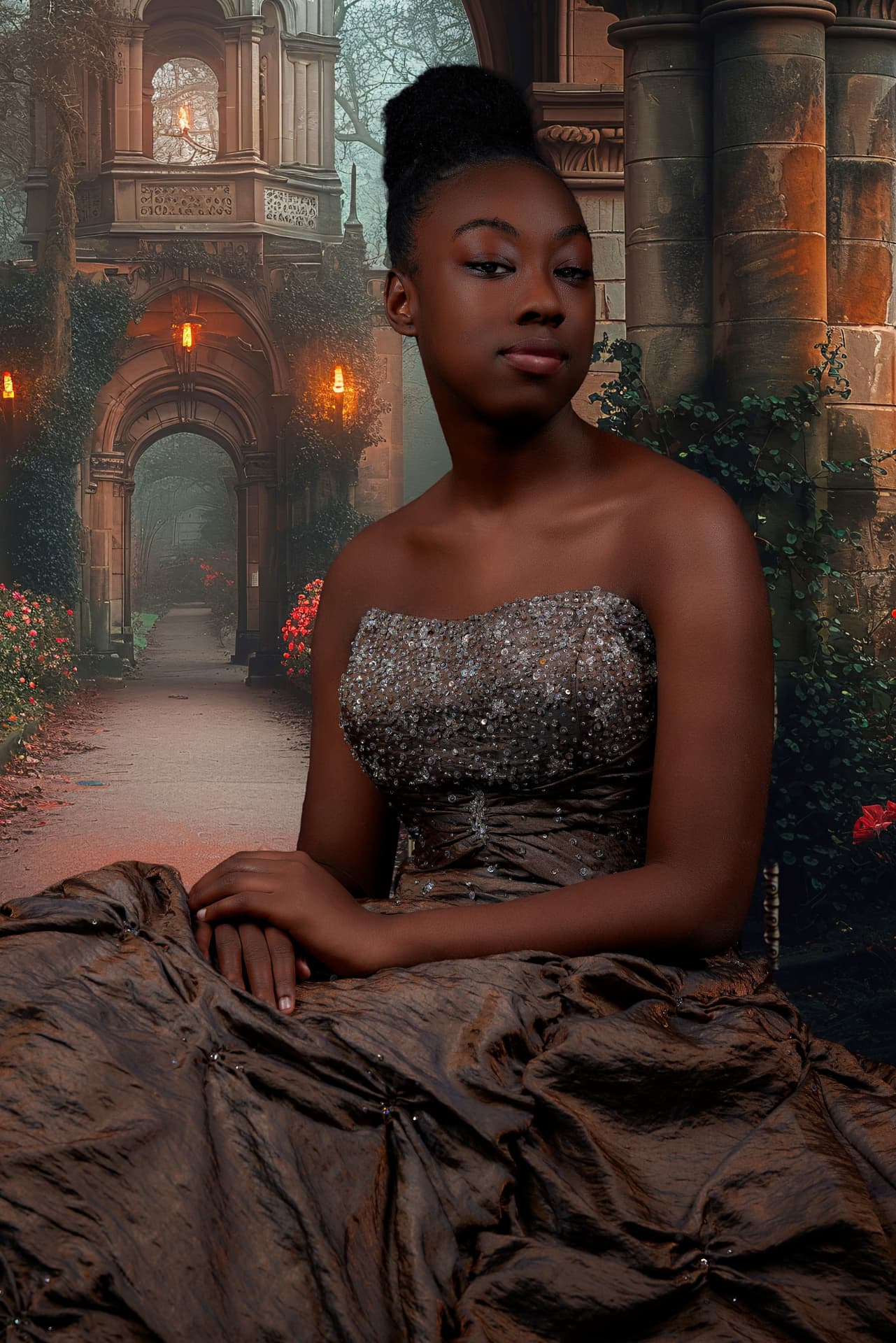 Fine art gown portrait by Just Because Photography Studio in Mattoon, IL