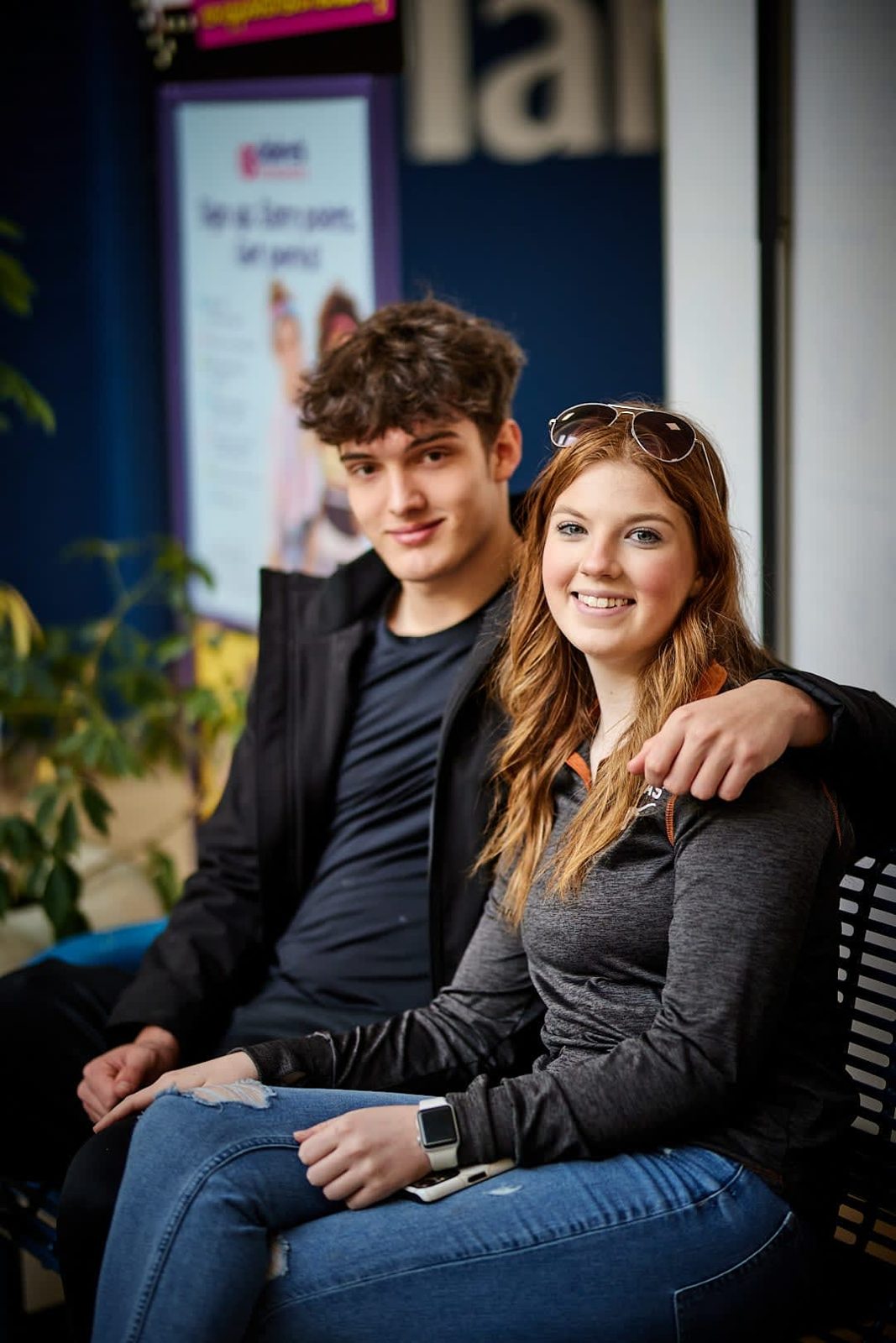 Couple portrait photographed downtown in Mattoon, Illinois